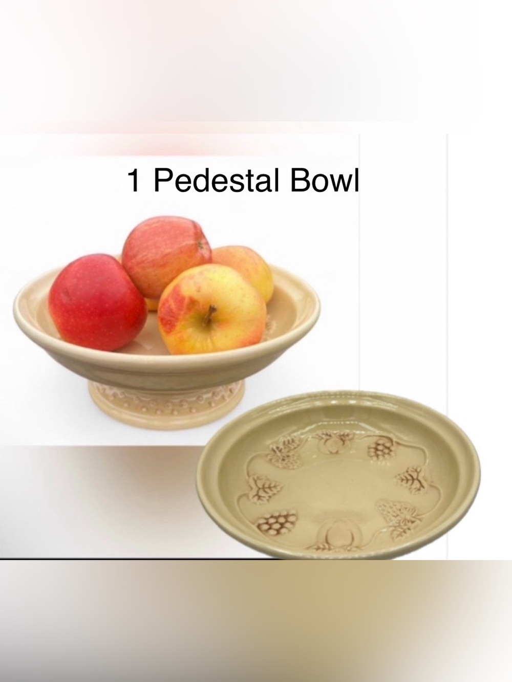 🌺Collectible Vintage Yellow Ceramic Pedestal Compote Bowl🌸🌺
